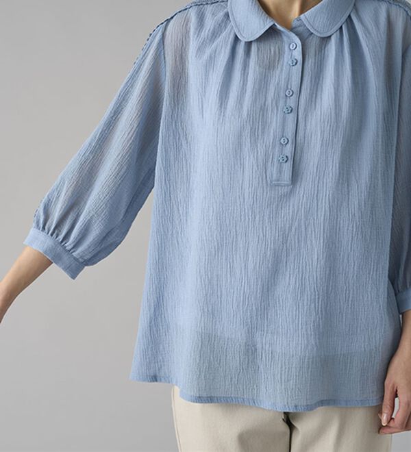 BELLUNA（ベルーナ）の「暑い夏に着たい！涼やか綿１００％ブラウス（ブラウス）」｜詳細画像