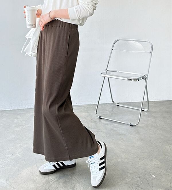 GeeRA（ジーラ）の「【着回し力◎】楽ちんすっきり見え！リブロングスカート（ロングスカート）」｜詳細画像