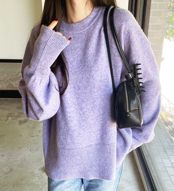 GeeRA（ジーラ）の「ゆるっと柔らか！袖ボリュームメランジニット（ニット・セーター）」｜詳細画像