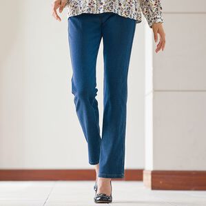 BELLUNA（ベルーナ）の「裏起毛ぐんと伸びるニットデニムパンツ（フルレングスパンツ）」｜詳細画像