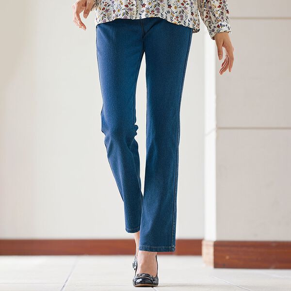 BELLUNA（ベルーナ）の「裏起毛ぐんと伸びるニットデニムパンツ（フルレングスパンツ）」｜詳細画像