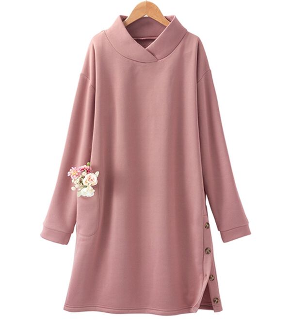 LAVIENNE（ラヴィエンヌ）の「【３枚組】サイドボタンが可愛いかっぽう（ホームウェア）」｜詳細画像