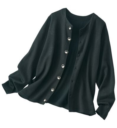 BELLUNA（ベルーナ）の「《秋風を感じたら》パールボタン使いニットカーディガン（ニットカーディガン）」
