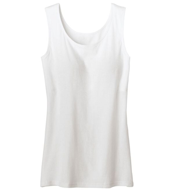 LAVIENNE（ラヴィエンヌ）の「さらりラボ！綿１００％涼しいカップ付タンクトップ（肌着・インナーウェア）」｜オフホワイト