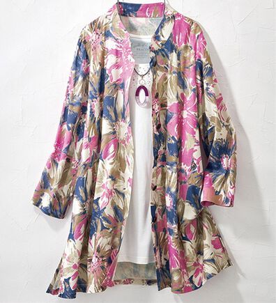 ルフラン（ルフラン）の「軽やか麻混花柄ジャケット（その他ジャケット）」