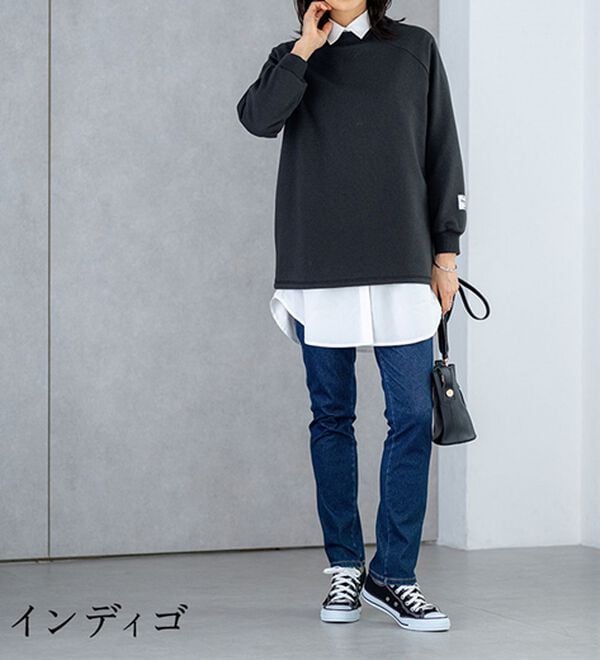 BELLUNA（ベルーナ）の「【選べる裏側】ぐん伸びニットデニムパンツ（フルレングスパンツ）」｜詳細画像