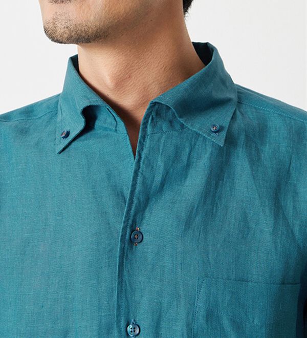 「＜コムルヴァン・オム＞大人のフレンチリネン１００％シャツ（メンズシャツ）」｜詳細画像