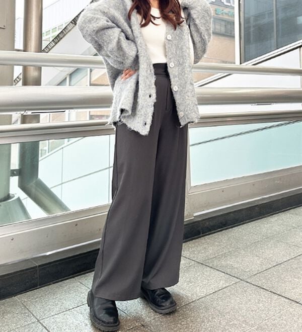 GeeRA（ジーラ）の「着心地抜群！ハイウエストダブルタックワイドパンツ（フルレングスパンツ）」｜詳細画像