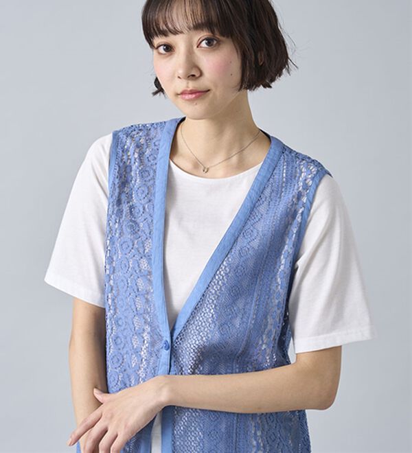 BELLUNA（ベルーナ）の「透かし編ジレアンサンブル（ジレ）」｜詳細画像