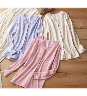 「【３色組】綿１００％レース前開きインナー（肌着・インナーウェア）」｜3色組