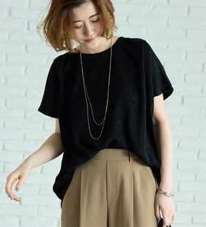 BELLUNA（ベルーナ）の「楊柳素材ドルマンプルオーバー（カットソー）」｜黒