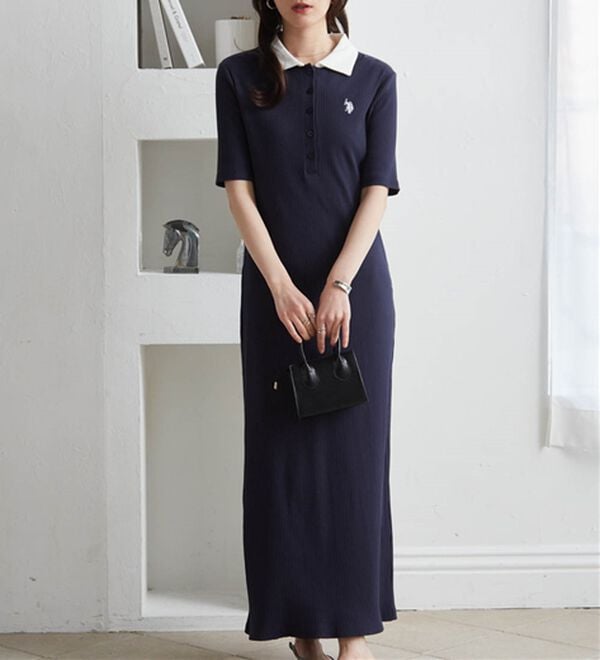 RANAN（ラナン）の「＜U.S.POLO ASSN.＞ ポロ衿リブワンピース（その他ワンピース）」｜詳細画像