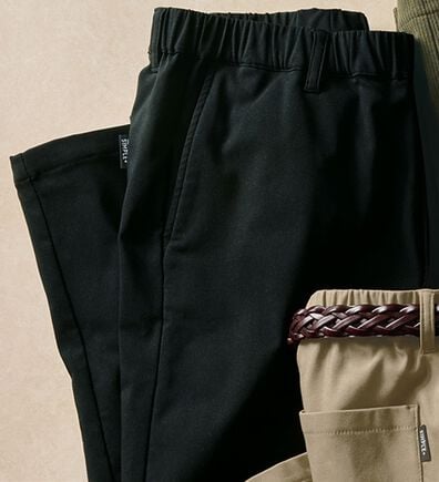 「シンプル＆プラス　裏起毛ストレッチパンツ（メンズフルレングスパンツ）」