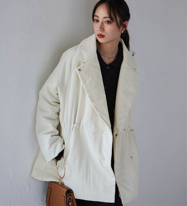 RANAN（ラナン）の「テーラードカラー中わたジャケット（ハーフコート）」｜詳細画像