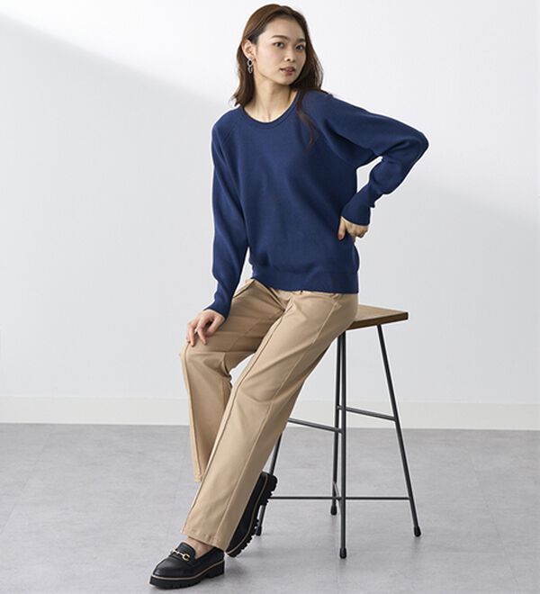 BELLUNA（ベルーナ）の「綿混ハイパー美脚ストレッチチノパンツ（フルレングスパンツ）」｜詳細画像