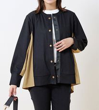 BELLUNA（ベルーナ）の「【Ｌａｇｒｉｌｕａ】異素材切替バックフレアー配色カーディガン（その他カーディガン）」