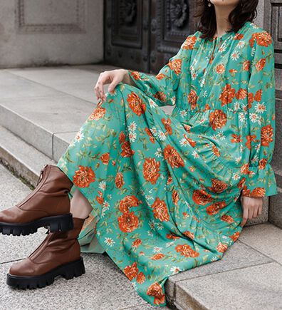 RANAN（ラナン）の「レトロフラワーティアードワンピ（その他ワンピース）」