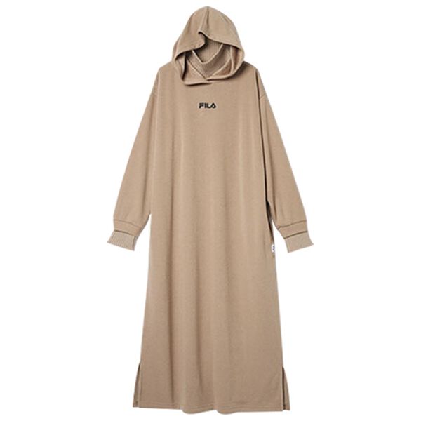 RANAN（ラナン）の「＜ＦＩＬＡ＞あったか♪オリジナルデザイン裏シャギーパーカーワンピース（その他ワンピース）」｜モカベージュ