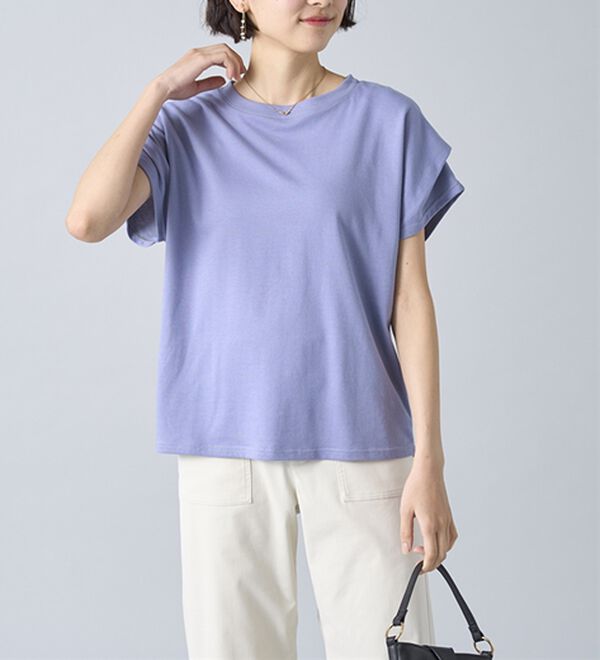 BELLUNA（ベルーナ）の「脱普通のＴシャツ！華奢見せジェラートポンチ素材プルオーバー（カットソー）」｜詳細画像