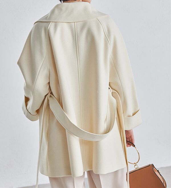 RANAN（ラナン）の「ウール調ビッグカラーガウンコート（ハーフコート）」｜詳細画像