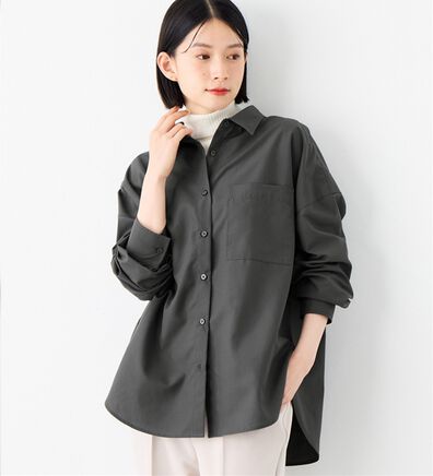 Viola e Viola（ヴィオラ エ ヴィオラ）の「【イージーケア】お手入れ簡単羽織に使えるオーバーシャツ（シャツ）」