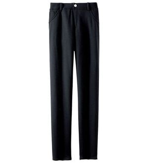 BELLUNA（ベルーナ）の「ラクふわスッキリ！静電気防止裏ファーパンツ（フルレングスパンツ）」｜黒