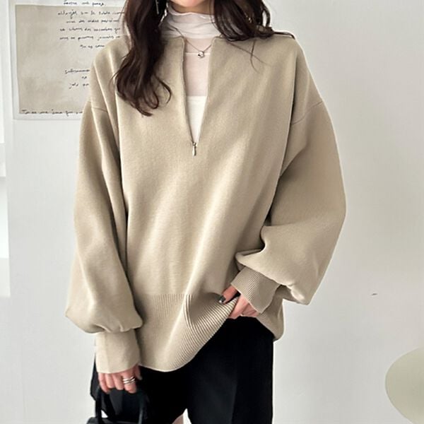 GeeRA（ジーラ）の「ハーフジップニットプルオーバー（ニット・セーター）」｜詳細画像