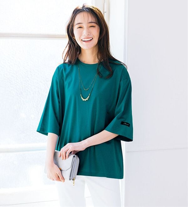 ルフラン（ルフラン）の「【５色組】＜さらりコットン＞ゆったりＴシャツ（Tシャツ）」｜詳細画像