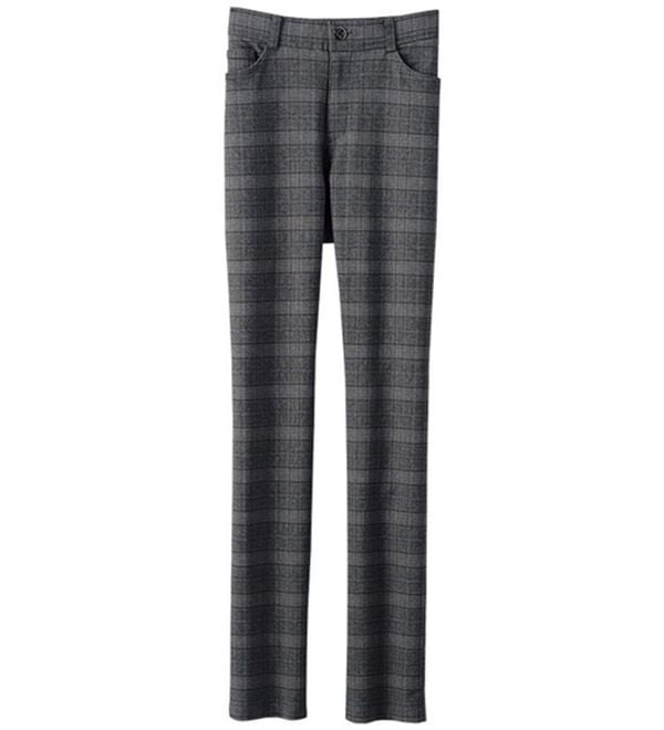 BELLUNA（ベルーナ）の「美脚ストレッチ裏起毛パンツ（フルレングスパンツ）」｜チャコール系チェック