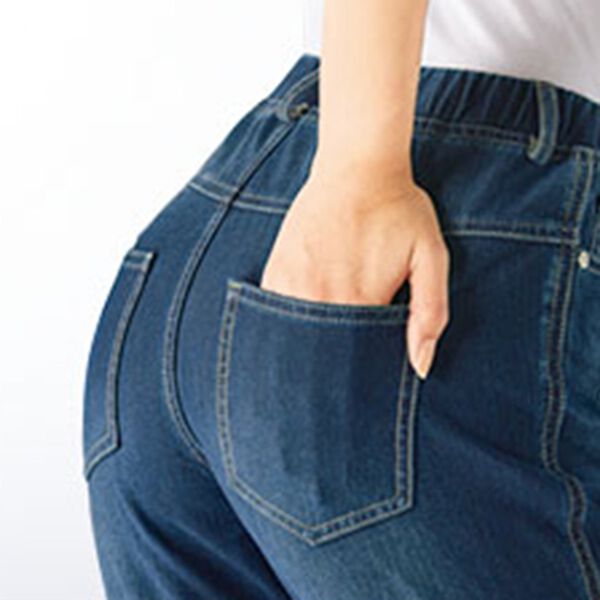 BELLUNA（ベルーナ）の「冷感クールジャージー素材美脚ジーンズ（フルレングスパンツ）」｜詳細画像