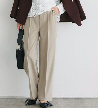 Pierrot（ピエロ）の「カシミヤタッチセミルーズストレートパンツ（フルレングスパンツ）」