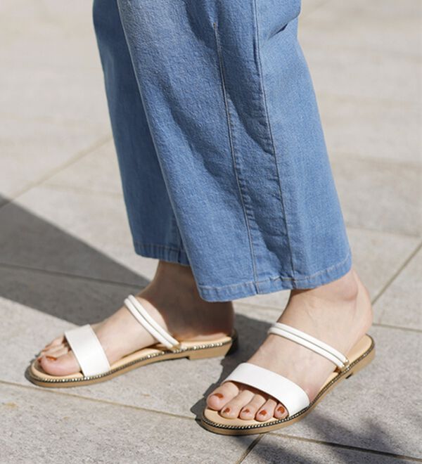 BELLUNA（ベルーナ）の「ひんやり冷感！カーブシルエットデニムパンツ（ワイドパンツ・ガウチョ）」｜詳細画像