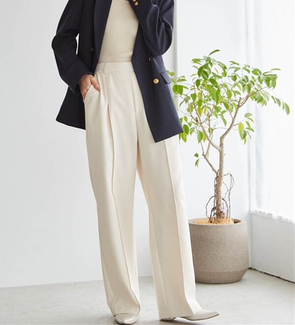 RANAN（ラナン）の「裏起毛美脚シルエットピンタックワイドパンツ（フルレングスパンツ）」｜詳細画像