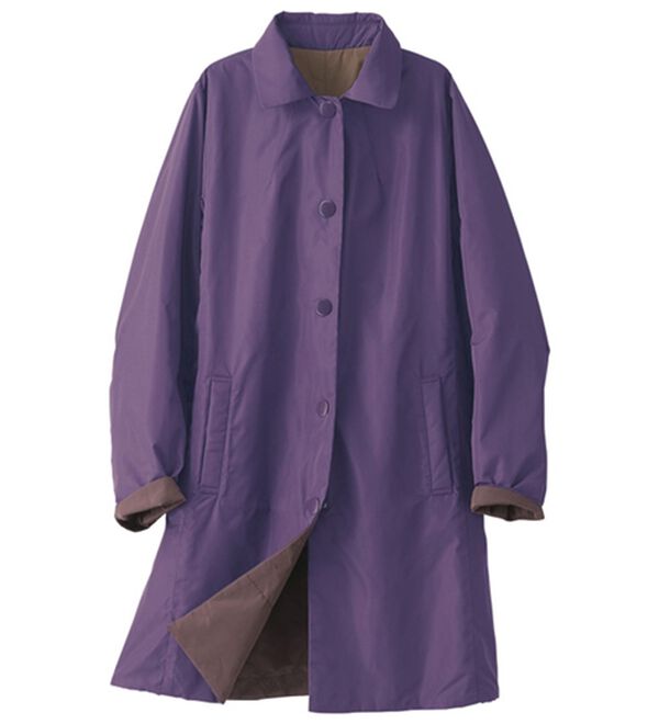BELLUNA（ベルーナ）の「軽くてあたたかい！蓄熱機能配色コート（ハーフコート）」｜パープル系