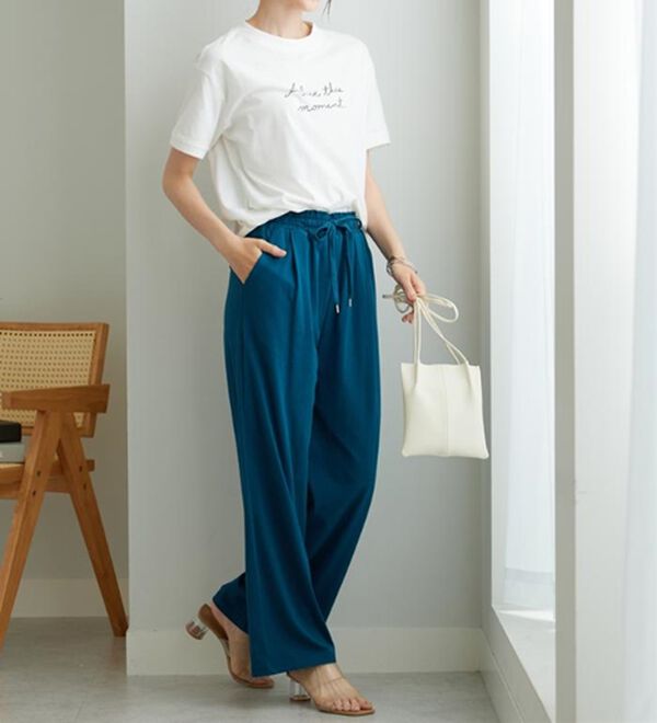 BELLUNA（ベルーナ）の「着心地楽々！綿１００％イージーパンツ（ワイドパンツ・ガウチョ）」｜詳細画像