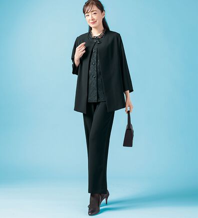 ルフラン（ルフラン）の「【３点セット】新・ゆとり設計３点セットスーツ（ブラックフォーマル（喪服・礼服））」