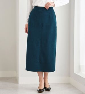 BELLUNA（ベルーナ）の「ボーダージャカードナロースカート（ロングスカート）」｜ターコイズ