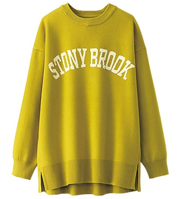 BELLUNA（ベルーナ）の「ジャカードニット素材ロゴプルオーバー（ニット・セーター）」｜イエロー