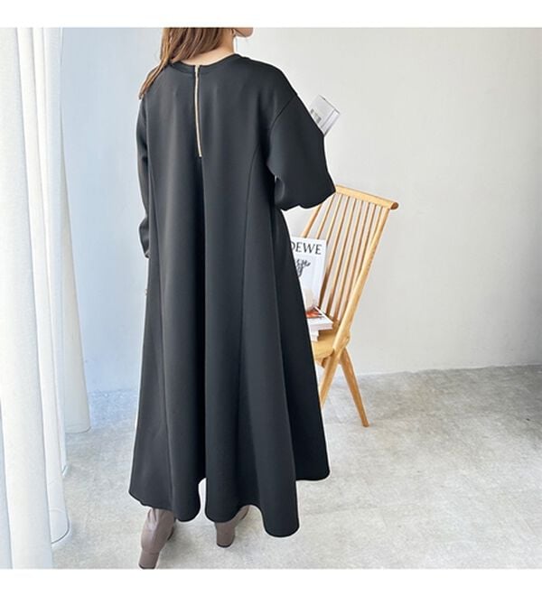 GeeRA（ジーラ）の「【再入荷】1枚で決まる！ハーフジップフレアワンピース（カットソーワンピース）」｜詳細画像