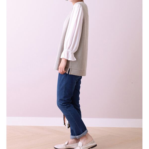 BELLUNA（ベルーナ）の「ツイード調素材レイヤード風プルオーバー（チュニック）」｜詳細画像