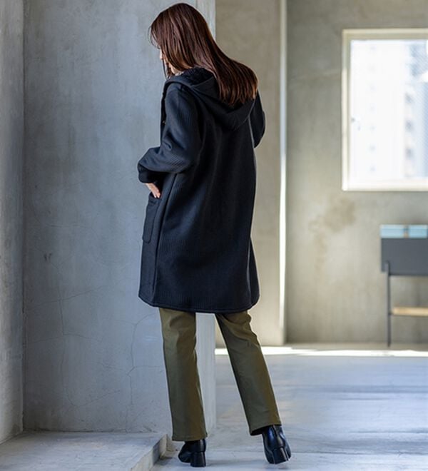 BELLUNA（ベルーナ）の「【選べる裏起毛】静電気防止！ヘリンボーンブーツカットパンツ（フルレングスパンツ）」｜詳細画像