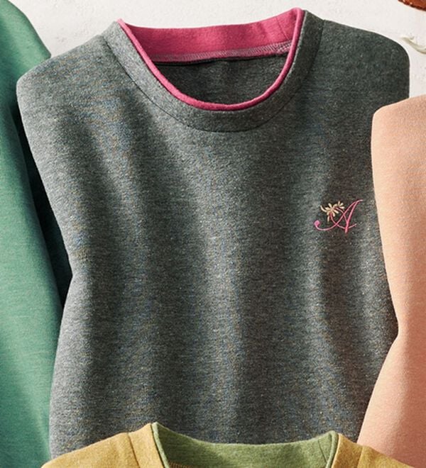 ルフラン（ルフラン）の「配色ロングプルオーバー（カットソー）」｜チャコール