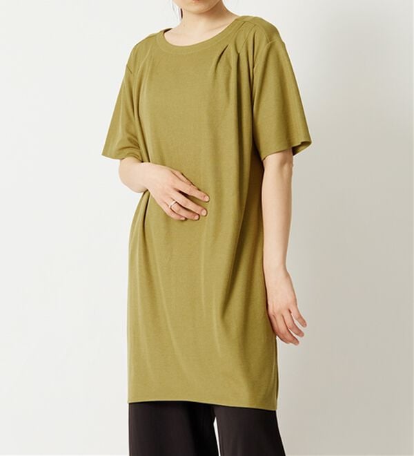 BELLUNA（ベルーナ）の「【接触冷感】かのこ素材タックデザインチュニックワンピース（その他ワンピース）」｜詳細画像