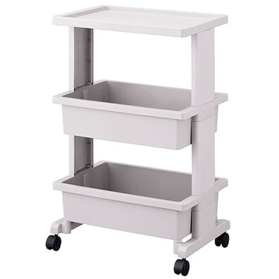 iellio（イエリオ）の「日本製リセ　テーブルワゴン３段＜キッチンワゴン・バスケットトローリー・ラック＞（リビング用品）」