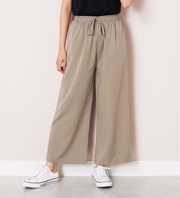 BELLUNA（ベルーナ）の「【接触冷感】なめらかタッチイージーワイドパンツ（ワイドパンツ・ガウチョ）」｜詳細画像