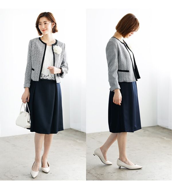 GeeRA（ジーラ）の「【2ツイードジャケット＆ワンピ】入卒式/セレモニー着回し3点セットワンピーススーツ（その他スーツ）」｜詳細画像