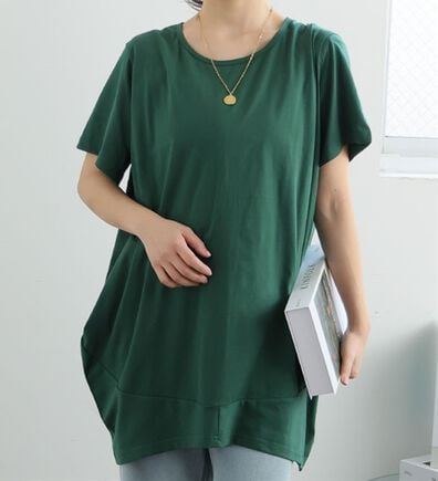 A HAPPY MARILYN（アハッピーマリリン）の「【Ｍ～８Ｌ】長袖・七分袖・半袖 コクーン シルエット チュニック（チュニック）」