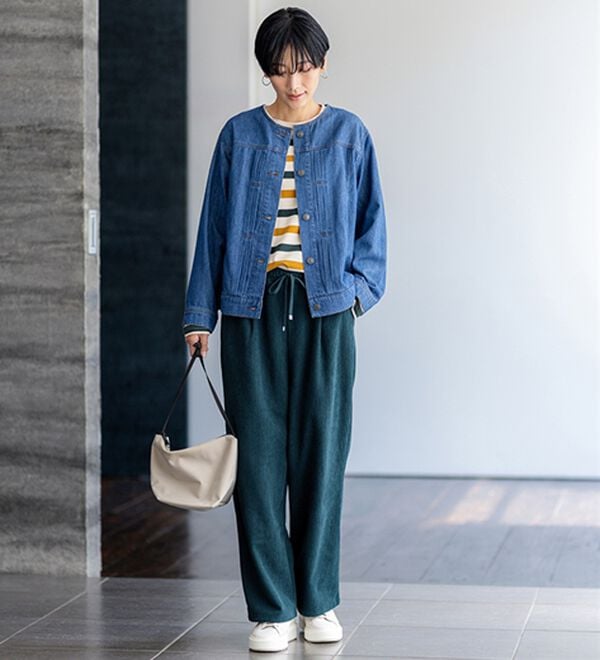 BELLUNA（ベルーナ）の「綿１００％配色ボーダープルオーバー（カットソー）」｜詳細画像