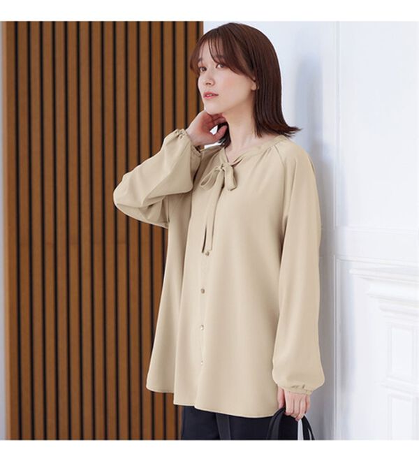 Viola e Viola（ヴィオラ エ ヴィオラ）の「【多機能付】細リボンブラウスチュニック（チュニック）」｜詳細画像