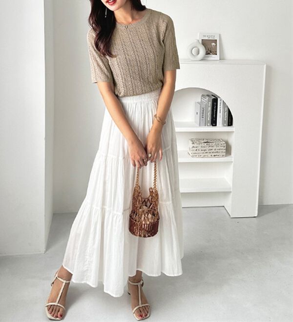 GeeRA（ジーラ）の「透かし編みニットトップス（ニット・セーター）」｜詳細画像